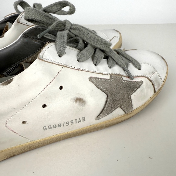 GOLDEN GOOSE Superstar White Silver Gray Sneakers 38, 8 - Picture 13 of 13